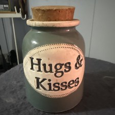 VTG 1997 Dr. Brophy's Word Jar Hugs & Kisses Ceramic Canister 5