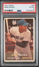 Ernie Banks 1957 Topps #55 - PSA 4 - Cubs Legend - Freshly Graded / Sharp picture
