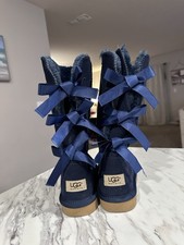 NWOT Tall UGG Bailey Bow Navy Blue Boots Sz 8 Womens New picture