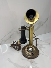 1910 All Original Polished Brass Stamped Patent Rotary Phone November 1910 picture