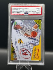 2024 BowmanU Cooper Flagg Yellow Lazer #2/75 PSA 9 Jersey Number JSY# Rookie RC picture