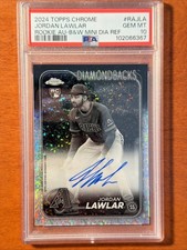 2024 Topps Chrome Jordan Lawlar Black White Mini Diamond Auto RC PSA 10 picture
