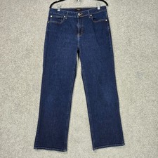 Quince Bella Stretch Relaxed Straight Jeans Dark Wash blue 32x28 womens picture