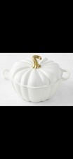 ~LeCreuset *NEW*EnameledCastIronPumpkinCocotte*White*Color… picture