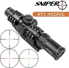 SNIPER NT 1-4X28 Compact Rifle Scope R/G/B LPVO Rifle Scope with Ring mount picture