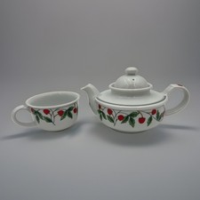 Vintage Strawberry Tea for One 3 PCs Set Toscany Collection Japan 1970 EUC picture
