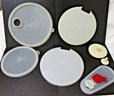 Lot of 7 Vintage Tupperware Replacement Lids Store N Pour 793 Canister Mix Stor picture