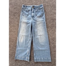 Pilcro and the Letterpress Anthropologie Wide Leg Patch Pocket Jeans Blue 30 picture