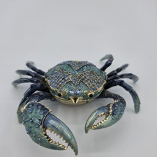 JERE Bejeweled Enamel Chesapeake Blue Crab Magnetic Trinket Box Luxury Giftware  picture