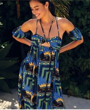 NWT Anthropologie size S midi dress in tropical print by Incerti vacation beach picture