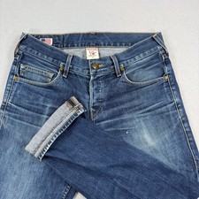 Vintage True Religion Geno Jeans Mens 32x30 Blue Selvedge Denim Button Fly USA picture