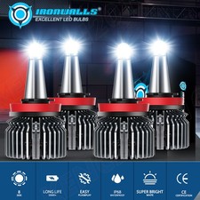 4/6/8-sides H11 H9 LED Headlight Super Bright Bulb Kit 6000K White High/Low Beam picture