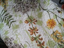 NEW Anthropologie White Floral King Size Boho Quilt Bedding Bedspread Sham Set picture