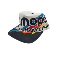 Vintage Mopar Performance Canvas Snapback Big Logo White Hat Multicolor Stripes picture