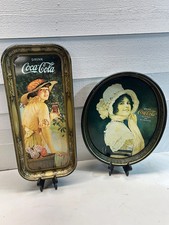 Vintage Coca-Cola Tray Set , 1970s Coke Advertising Reproductions picture