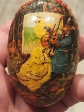 Antique Lithographed large Easter Egg German Candy Container picture