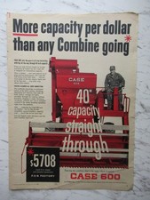 1962 J.I. Case 600 Combine Vintage Magazine Print AD Color Wall Art Poster 14x10 picture