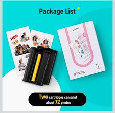 4 Pack Liene PixCut S1 Sticker Paper 4x7 + Ink Cartridge 72 Sheets Each NEW picture