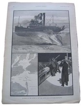 1885 MAP OF NEW YORK HARBOR OSCEOLA SHIP STATEN ISLAND NEW JERSEY BROOKLYN PRINT picture