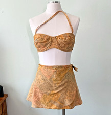 Vintage Late 1950s Cole of California 2 Pc Underwire Bikini Skort Swimsuit Set picture