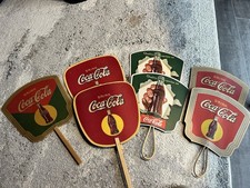 7 Vintage Original Coca Cola Advertising Fans from 1930’s Great Condition picture
