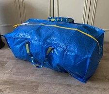 New Zippered Reusable Blue Laundry Travel IKEA Frakta Storage Bag Extra Large picture