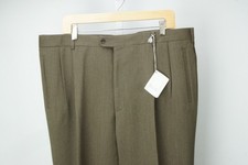 Zanella Jay Woven Solid Brown 100% Wool Dress Pant 58R EU BRAND NEW picture