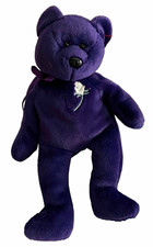Ty Beanie Babies Purple Bear Plush 1997 Vintage Retired w/ Heart Hang Tag picture
