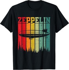 Zeppelin Airship Retro Vintage Sunset Aviation Printed T-Shirt picture