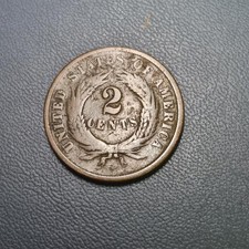 1864 Two Cent Coin F picture