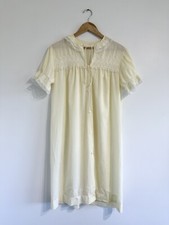 Barbizon Nightgown Dressing Gown Butter Yellow Lightweight Fits M Lace Frill picture