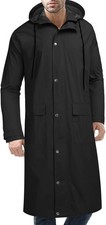 Mens Waterproof Raincoat with Hood Lightweight Long Windbreaker Jacket picture