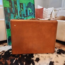 Vintage Samsonite Shwayder Saddle Tan Hardshell Suitcase Denver,CO USA 1940s,50s picture