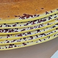 Set Of 6 Pier 1 Imports Yellow Carmelo Melamine 10 7/8” Plates Faux Crackled  picture