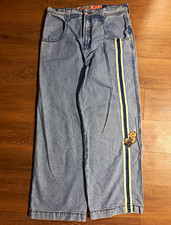 JNCO Road Kill 171 Men's Wide-Leg Baggy Light Wash Blue Jeans 34W 34L picture