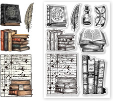 CHGCRAFT Vintage Library Silicone Clear Stamps Transparent Stamp for DIY picture