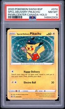 2020 Pokemon SWSH BSP PC Canada #074 Special Delivery Pikachu Holo PSA 8 picture