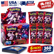 Pokemon Cards 360PCS Trading Card Game Collectible 6 Packs English picture