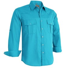 ⁠Coevals Club Mens  Long Sleeve Plaid Western Shirt Pearl Snap Button Down picture