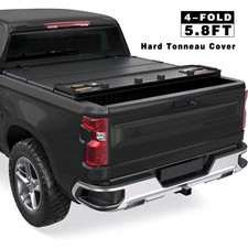 Hard 4-Fold Tonneau Cover For 2019-2026 Silverado Sierra 1500 5.8FT Truck Bed picture