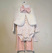 NWT RZ Baby by Rachel Zoe 4pc Pants Set 18M Pink/White Polka Dot Bow Princess picture