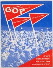 1964 Wisconsin Republican State Convention Program Milwaukee Arena Nixon GOP USA picture