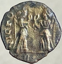 Ancient Roman Coin Emperor Constans 342-348 AD Two Goddesses Victory Genuine picture