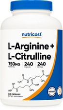 Nutricost L-Arginine L-Citrulline Complex 750mg, 240 Capsules - Non-GMO picture