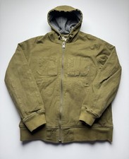 Duluth Trading Co. Jacket Mens M Green Canvas Hooded Full Zip Lined Insulated picture