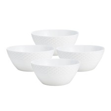 NEW Mikasa White Trellis Bone China Fruit Bowls Set of 4 In Box picture