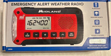 Midland ER50 AM/FM Weather Alert Radio Solar Hand Crank Flashlight Red/Black picture