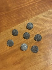 Scandinavian Norwegian Swedish new vintage mint set of 7 vintage pewter buttons picture