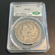 1884-S $1 Morgan Silver Dollar - CAC G6 picture