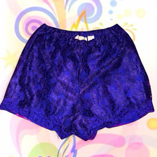 VTG 80s/90s Victoria’s Secret Gold Label Purple Lace Tap Shorts, Sz S Coquette picture